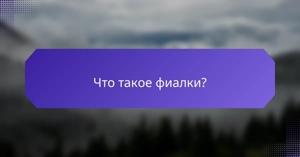 Что такое фиалки?