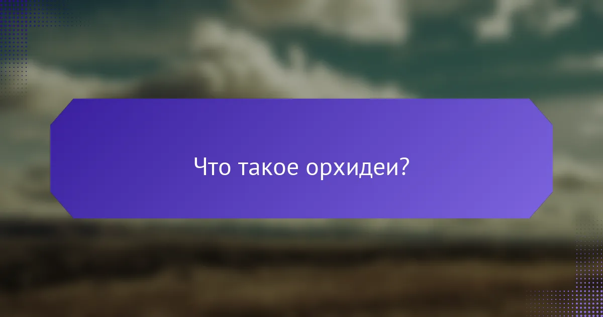 Что такое орхидеи?