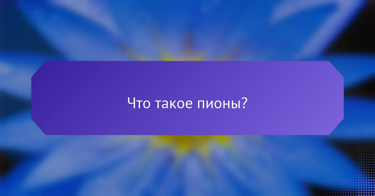 Что такое пионы?