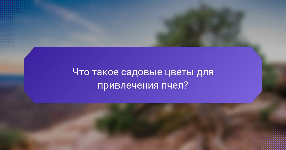 Что такое садовые цветы для привлечения пчел?