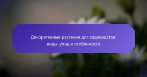 Декоративные растения для садоводства: виды, уход и особенности