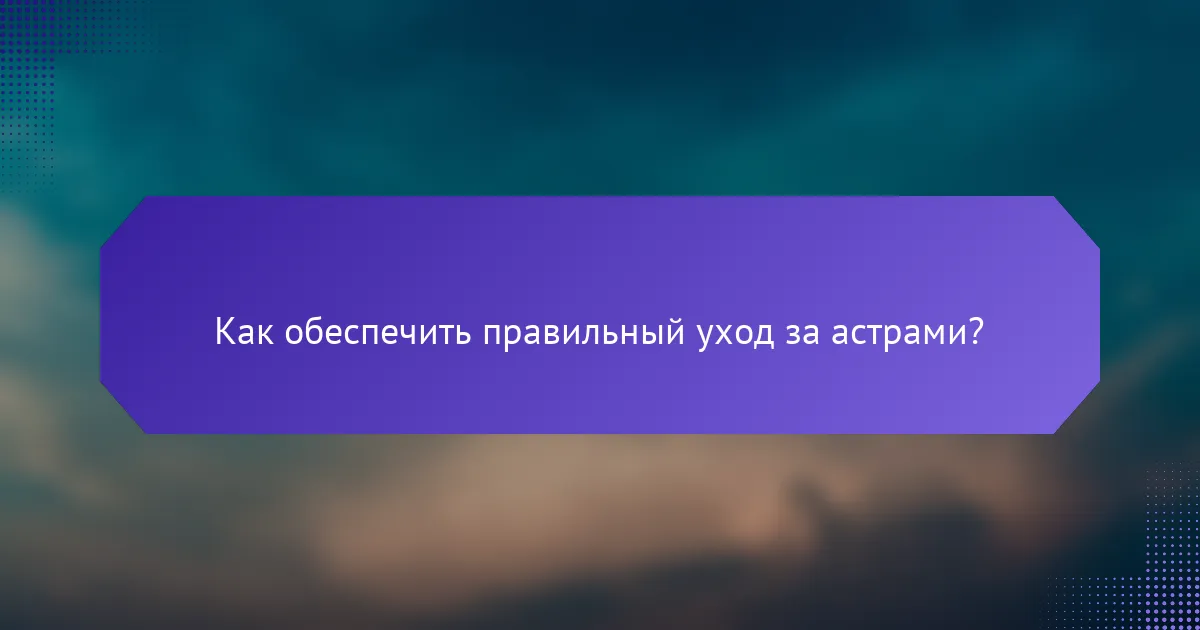 Как обеспечить правильный уход за астрами?