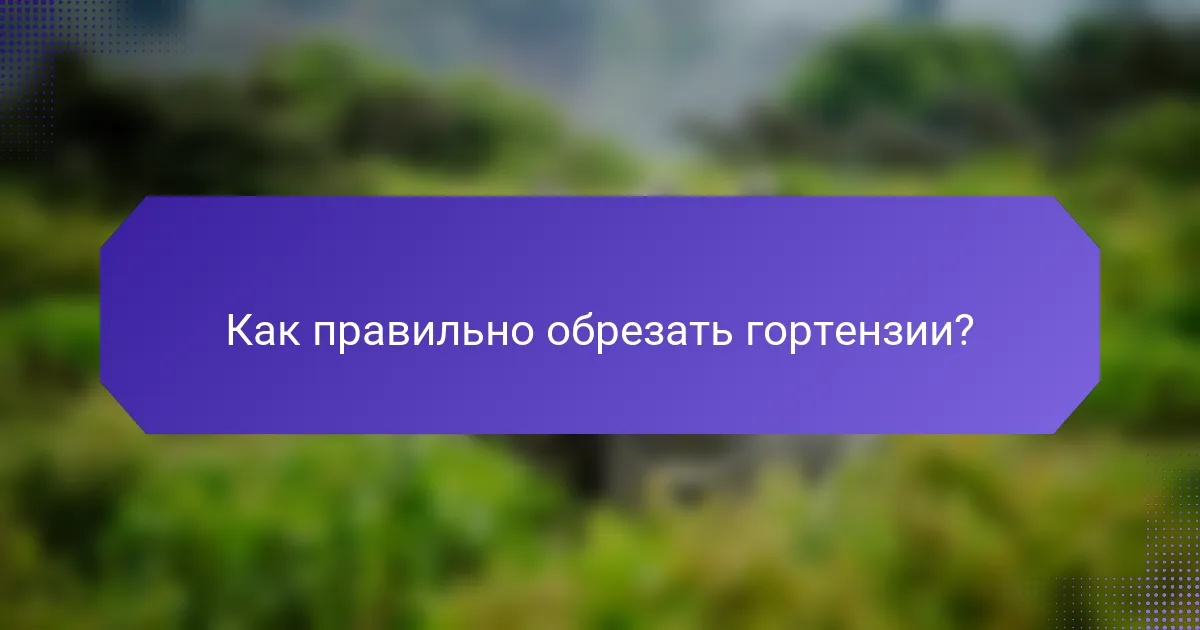 Как правильно обрезать гортензии?