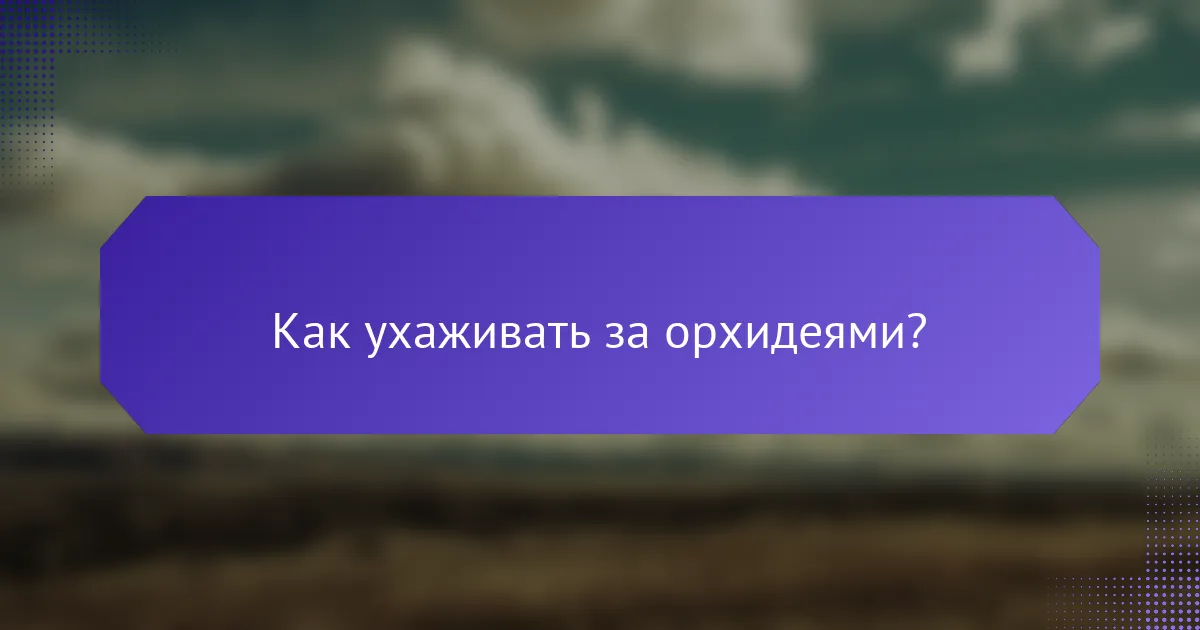 Как ухаживать за орхидеями?